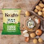 Keogh's Shamrock And Sour Cream Crisps 3x125 Grams Deliciously fresh Irish potato crisps