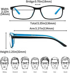 Suertree Reading Glasses Blue Light Blocking 3 Pack, Anti UV Ray Eyeglasses for Men Women Computer Reading, Anti Glare Eye Protection Spring Hinge, Readers Aid, Blue, 3.5X