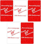 40th Anniversary Miniatures Candy Bar Wrapper, (Set of 60) Mini Candy Chocolate Bar Stickers; Red and White, Candy Not Included. Made in USA