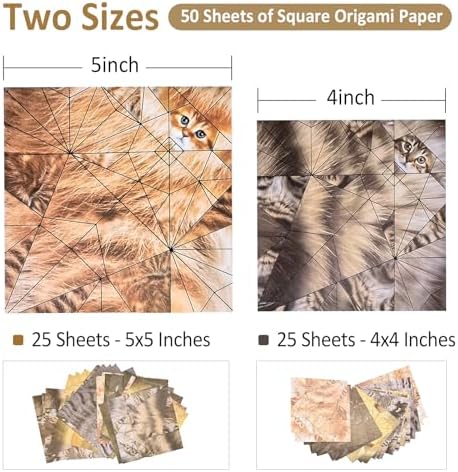 CHVILIDM Origami Paper for Cat and Dog Creations – Smooth Folding Sheets for Detailed Animal Designs, Artistic DIY Projects, and Display-Worthy Decor