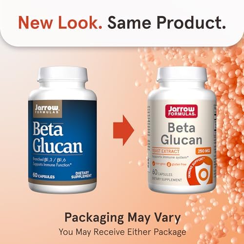 Jarrow Formulas® Beta Glucan, Dietary Supplement, Immune Support for Immune Health, 60 Capsules, 60 Day Supply
