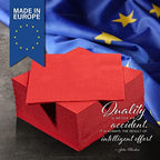 Red Beverage Napkins, 2-Ply Disposable Paper Napkins-Bar, Cocktail, Weddings, Birthday, EU Made, (300 Count)