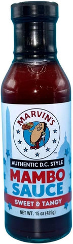 Marvin's Mambo Sauce - Sweet & Tangy (15 oz) | Authentic D.C. Style | Great on Wings, Fries, Ribs, Burgers | Dipping, Grilling, Marinating |
