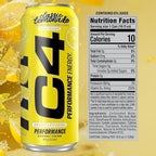 C4 Energy Drink, Lemonade "Limited Edition" Carbonated, Sugar Free Pre Workout Performance Drink with no Artificial Colors or Dyes, 16oz Pack of 12