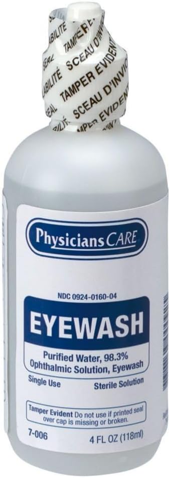 PhysiciansCare by First Aid Only 7-006 Eye Wash Solution, 4 oz Bottle