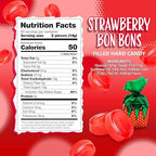 Arcor Strawberry Bon Bons | 2 Pound Bag | Individually Wrapped Hard Candy | Old Fashioned Bulk Red Candies with Sweet Strawberry Filling