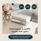 Lintext Disposable Linen-Feel Guest Towels - 12" x 17" Cloth-Like Hand Towels - Soft And Absorbent Paper Napkin For Bathroom, Kitchen, Or Event [Extra-Soft - Pack of 200]