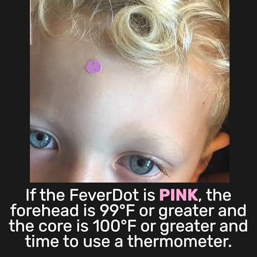 (Hearts 18 Count) Fever Alert for Kids & Adults – Turns Pink at 99°F Giving Visual cue of Elevated Temperature– Easier to Read Than Fever Strips for Forehead.
