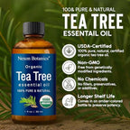 Organic Tea Tree Essential Oil 30 ml - Pure, Natural Oils for Aromatherapy, Diffusers, DIY, Candle and Soap Making Scent - Nexon Botanics