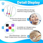 200 Pcs Dental Code Rings, 6mm Silicone Non-Toxic Orthodontic Rings Accessory, 5 Vibrant Colors, Autoclavable Instrument Identification System for Dental Clinics