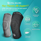 Vital Salveo Knee Compression Sleeve Swelling Recovery Knee Brace S-Support Pain Relief for Men and Women Unisex for Running Basketball Gym Workout Sports Dark Grey (1PC) S