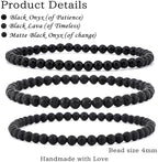 NCB 2.3-Piece 4mm Natural Crystal Gemstone Stretch Bracelets – Handmade Reiki Energy Healing Jewelry for Meditation,Yoga, Unisex