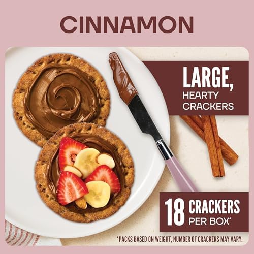 Wasa Cinnamon Crisp Creations, 9.4 oz. (Pack of 8), Large Round Toppable Crackers for Snacking and More, Wholesome Oven Baked Crackers With a Hearty Crunch