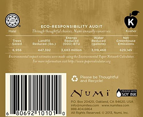 Numi Organic Tea Dry Desert Lime, 18 Count Box of Tea Bags, Herbal Teasan