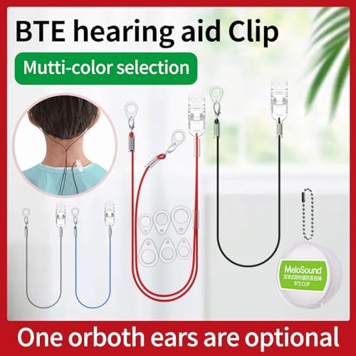 3-Pack Hearing Aid Clips to Prevent Loss, Hearing Aid Lanyard for Seniors, Retainer/Holder — Dual‑Ear Tether, Black/Gray/Red, Secure Alligator Clip, Compatible with Multiple Models