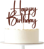 brown Happy Birthday Cake Topper, Happy Birthday Cake Bunting Deco, Baby Gender Reveal Party/Anniversary Party Decoration Supplies (6)