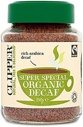 Clipper Fairtrade Medium Roast Decaffeinated Organic Arabica Coffee 100 g (Pack of 2)
