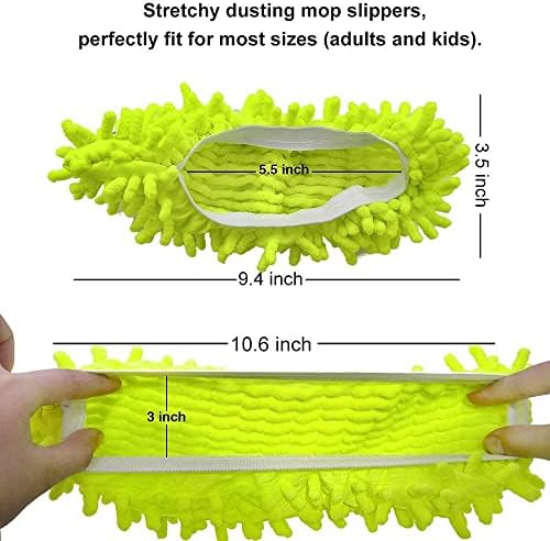 5 Pairs (10 Pieces) Multi-Function Dust Duster Mop Slippers Shoes Cover, Soft Washable Reusable Microfiber Foot Socks Floor Cleaning Tools Shoe Cover
