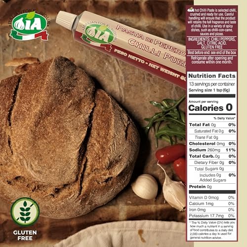 IA Chilli Paste Ready to Use in a 2.82oz (80g) Tube - Perfect for Sauces, Avocado Toast and Salads, Gluten-Free, Recyclable and Anti-Waste Packaging