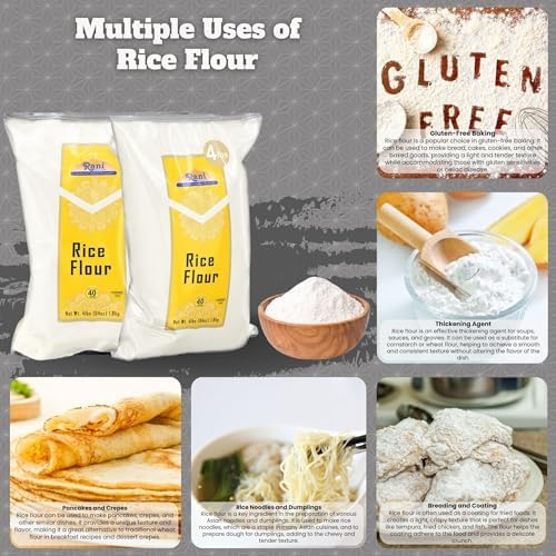 Rani Rice (White) Flour 64oz (4lbs) 1.81kg Bulk ~ All Natural | Gluten Friendly | Vegan | NON-GMO | Kosher | Indian Origin