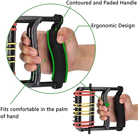 YPCBYNBS Hand Exerciser,Finger Exerciser and Hand Strengthener for Hands,Finger,Wrist,Forearms and Thumbs Therapy,Black