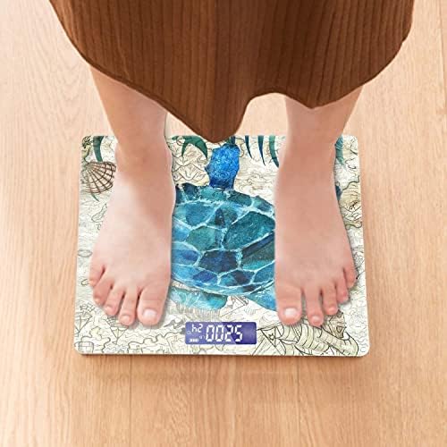 Weight Scale Digital Bathroom Scale Scale for Body Weight 400 lbs Personalized Digital Scale with Backlit Display Easy Read(Battery Not Included) - Retro Turtle