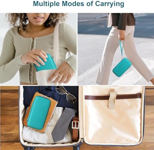 Canboc Diabetic Supplies Case, Carrying Organizer for Glucose Meter, Lancing Device, Blood Sugar Test Strips, Lancets, Insulin Pens, Alcohol Wipe and Diabetes Care Accessories, Turquoise+Turquoise