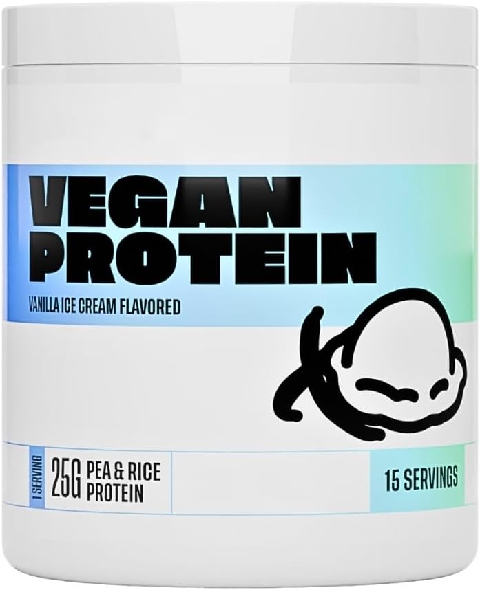 Supplements Vegan Vanilla Protein Powder Plant Based, Unsweetened, Dairy-Free, Gluten Free 15 Servings, 18oz
