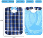 Adult Bibs, Waterproof Bib Clothing Protector with Crumb Catcher, Reusable Dining Bibs for Elderly, Men Women