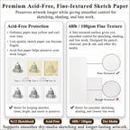 Fuxi 9" x 12" Sketch Book, Top Spiral Bound Sketch Pad, 100 Sheets 68lb/100gsm Acid-Free Drawing Paper, Art Sketchbook for Drawing Pad for Kids Artists & Beginners Professional Art Supplies for Adults