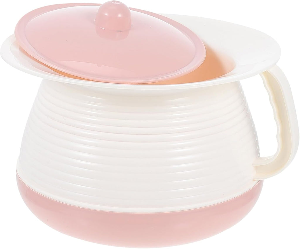 Portable Spittoon with Lid Small Covered Chamber Pot for Elderly and Kids Home Hospital Use 8.27X7.28X5.51 Inches Easy Clean Lightweight