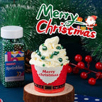 Green Sprinkles for Cake Decorating, 100g/3.5oz Edible Christmas Green Pearl Sprinkles Mix, Sugar Candy Pearls for Baking, Cookie Decorations and Cupcake Toppings, Wedding Party St Patrick Day Holiday Supplies