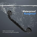 Anti-Slip Black Grab Bars 12 Inch w/Rubber Grip, iMomwee Stainless Steel Bathroom Wall Mount Oil Rubbed Black Grab Bar Handle, Safety Balance Handrail, Handicap Elderly Senior Assist Shower Handle