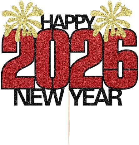 Happy New Year 2026 Party Supplies,Eve Cake Topper Decorations,Star New Year Cake Toppers,for New Year's Eve Holidays Party Decorations Supplies