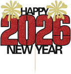Happy New Year 2026 Party Supplies,Eve Cake Topper Decorations,Star New Year Cake Toppers,for New Year's Eve Holidays Party Decorations Supplies
