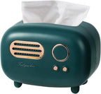 SGVAHY Retro Radio Shape Tissue Cover Box Unique Multifunction Tissue Box for Kitchen Bedroom Office Parlor Bathroom Decoration Creative Gift Tissues Cover (Retro Radio Green)