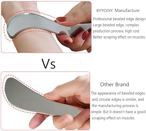 BYYDDIY SD 2 in 1 Stainless Steel GuaSha Muscle Scraper Tools Set,Scar Tissue Tool,Physical Therapy Tools,Muscle Scraping Tool,Massage Scraper,IASTM Tools,Soft Tissue Massage Tool (SD2)