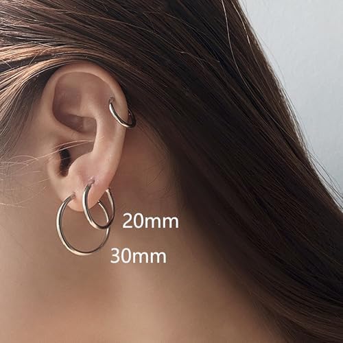 Large Titanium Hoop Earrings for Women Hypoallergenic Big Silver Hoops