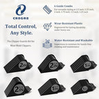 Clipper Guards Set 10 12 14 16 18 20 Compatible with Wahl Clippers, 6pcs Extra Long Clipper Guides Replacement - 2.5", 2.25", 2", 1.75", 1.5", 1.25" Hair Guard Clipper, Black Clipper Guards for Wahl