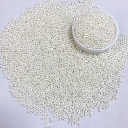PhilaeEC White Nonpareils Sprinkle 2mm Mini Peals Sprinkle Edible for Cake Decoration Cupcake Topper Cookie Baking Decorations Halloween Christmas Valentine Supplies