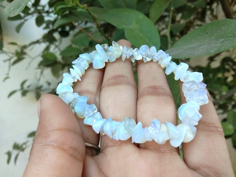 Hijet Opalite Chakra Chips Bracelet Balancing Positive Energy Harmony Luck Natural Genuine Fashion