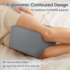 BlissTrends Memory Foam Knee Pillow, Knee Pillow for Side Sleepers, Leg Pillows for Sleeping Blood Circulation, Elevation Pillow for Spine Aligning, Sciatica, Back, Hip, Knee, Ankle Pain, Grey