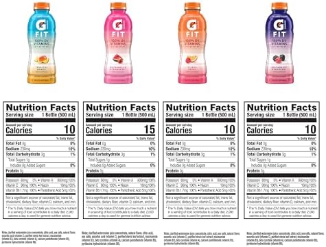 Gatorade Fit Electrolyte Beverage, Healthy Real Hydration, New 2.0 4 Flavor Variety Pack, 16.9.oz Bottles (12 Pack)