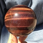 Quartz Decoration Natural Red Tiger Eye Ball Quartz Crystals Healing Stone Crystal Sphere (Size : 6-7CM)