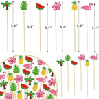 WorldBazaar Summer Cocktail Picks Tropical Party Supplies 120PCS Decorative Toothpicks for Appetizers Food Fruit Sticks Birthday Pool Beach Hawaiian Party Decorations