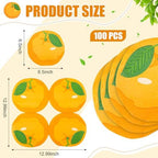 100 Pieces Paper Fruit Napkins Summer Decorative Napkin Disposable Fruits Birthday Party Supplies 2 Ply Absorbent Napkins for Baby Shower Holiday Fruit Party Dinnerware(Orange)