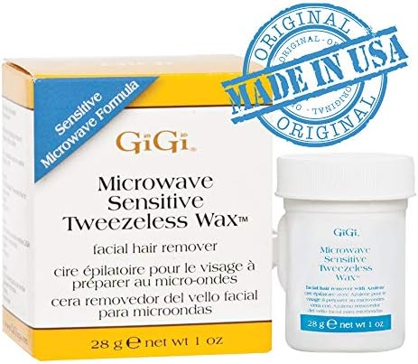 GiGi Microwave Tweezeless Wax, Non-Strip Waxing Kit Gentle Remover for Sensitive Skin, Painless Hair Removal - 2 Pack