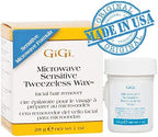 GiGi Microwave Tweezeless Wax, Non-Strip Waxing Kit Gentle Remover for Sensitive Skin, Painless Hair Removal - 2 Pack