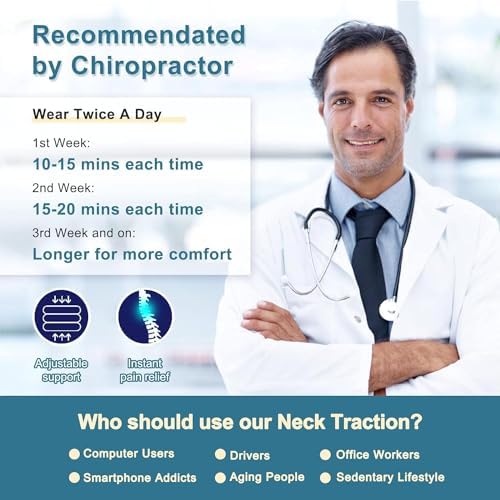 Neck Stretcher, Cervical Traction Device, Neck Traction Device, Adjustable Inflatable Neck Braces for Neck Pain and Support, Neck Stretcher Cervical Traction, Neck Decompression Home Use (Gray)