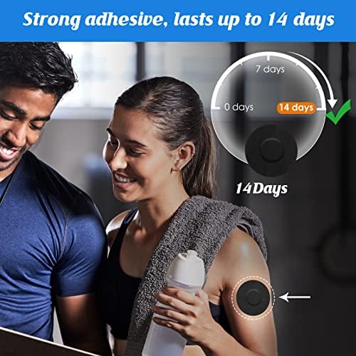 YOUSHARES 40pcs Free Style Sensor Covers for Libre 1, 2,3 – Waterproof & Sweatproof CGM Sensor Patches for 10-14 Days, Continuous Glucose Monitor Adhesive Tape (Black)